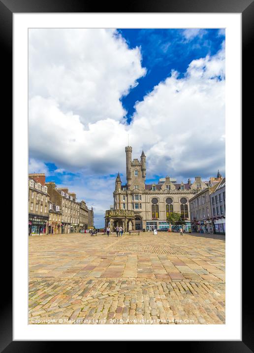 Castlegate in the city centre,  Aberdeen, Scotland Framed Mounted Print by Malgorzata Larys