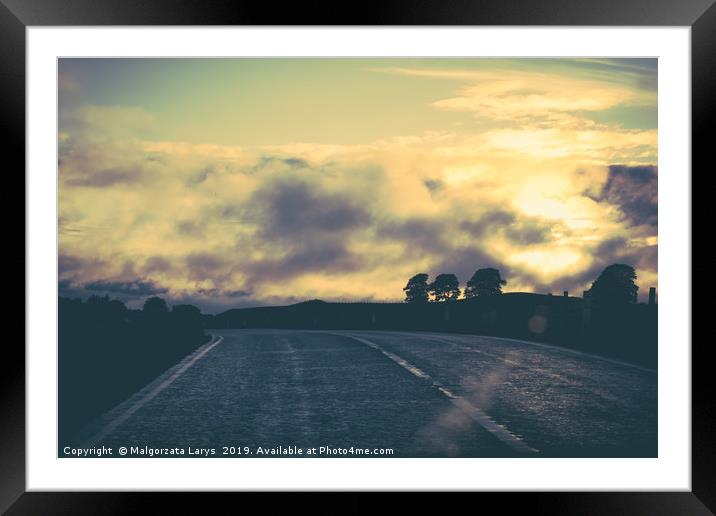 Scottish landscape,  the road at the sunset, Scotl Framed Mounted Print by Malgorzata Larys