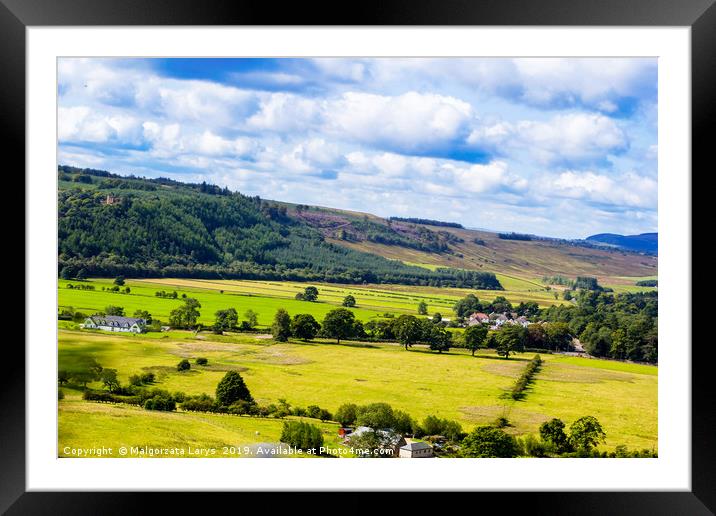 Beautiful hills and fields of Scotland Framed Mounted Print by Malgorzata Larys