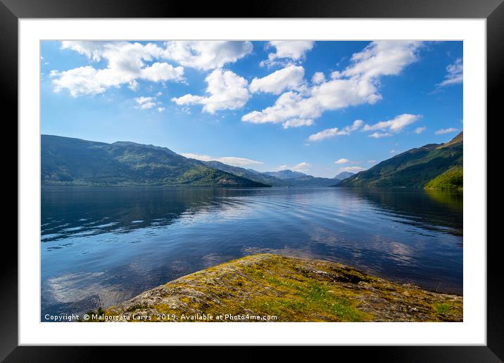 Loch Lomond at rowardennan, Summer in Scotland, UK Framed Mounted Print by Malgorzata Larys
