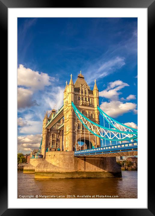 Tower Bridge in London on a beautiful, sunny day,  Framed Mounted Print by Malgorzata Larys