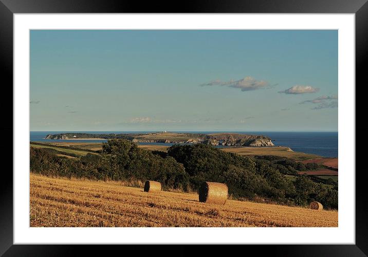  View towards Caldey Island Framed Mounted Print by Mandy Llewellyn