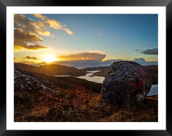 Sunset over Loch Diabaig Framed Mounted Print by Ellie Rose