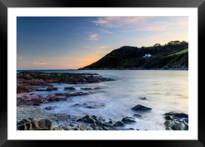 Talland Bay Sunset Framed Mounted Print by Dave Rowlatt