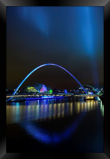  Tyne Bridge Night Reflections Framed Print by Ron Sayer