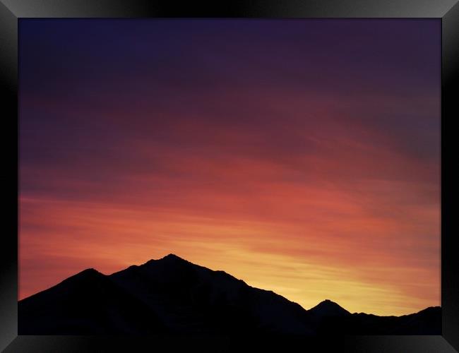 Purple Sunrise on Chugach Mountains, Alaska        Framed Print by Erin Hayes