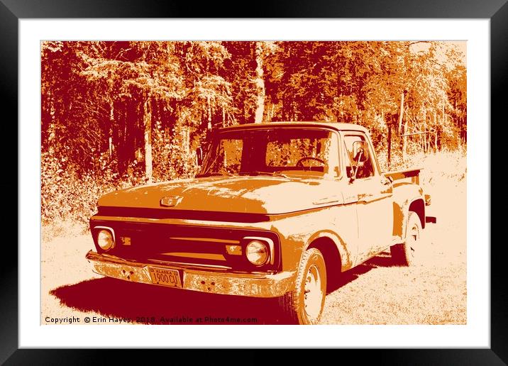 Retro '61 Ford F-100 Framed Mounted Print by Erin Hayes
