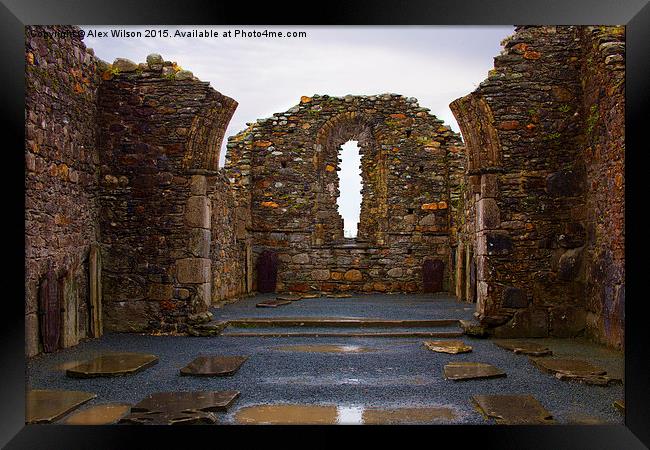 Glendalough Abbey Framed Print by Alex Wilson