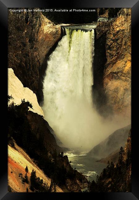  waterfall in the Grand Canyon of Yellowstone, Yel Framed Print by Jan Hofheiz