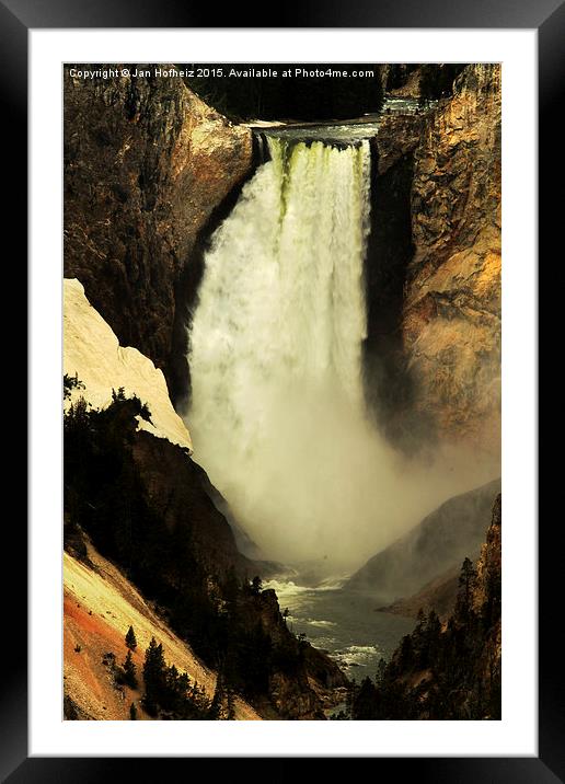  waterfall in the Grand Canyon of Yellowstone, Yel Framed Mounted Print by Jan Hofheiz