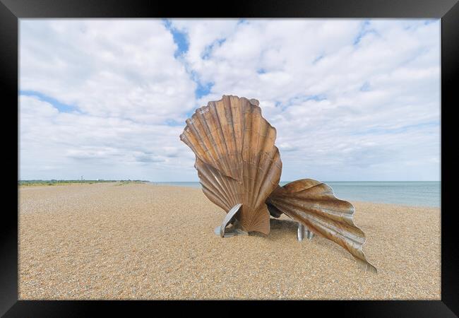 The 'Scallop' on Aldeburgh Beach Framed Print by Mark Godden