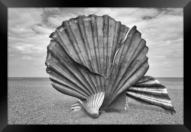 The 'Scallop' on Aldeburgh Beach Framed Print by Mark Godden