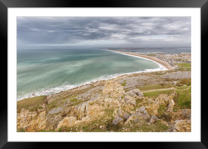 Chesil Beach Framed Mounted Print by Mark Godden