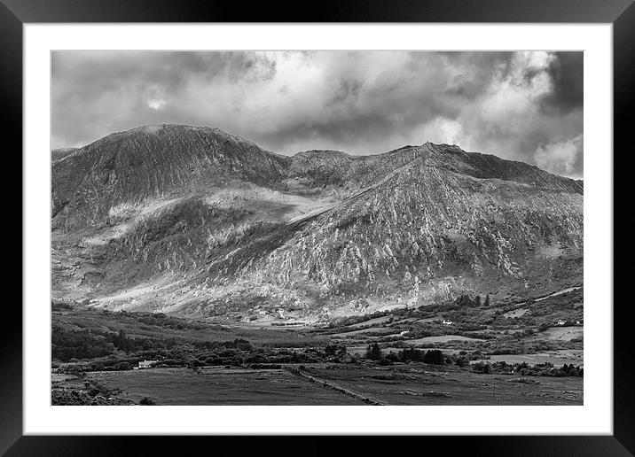 Mountains at Beara in mono.  Framed Mounted Print by Mark Godden