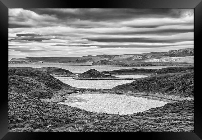 Loch Eriboll in mono.  Framed Print by Mark Godden