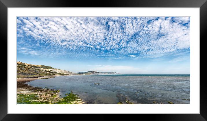 Charmouth and Golden Cap. Framed Mounted Print by Mark Godden