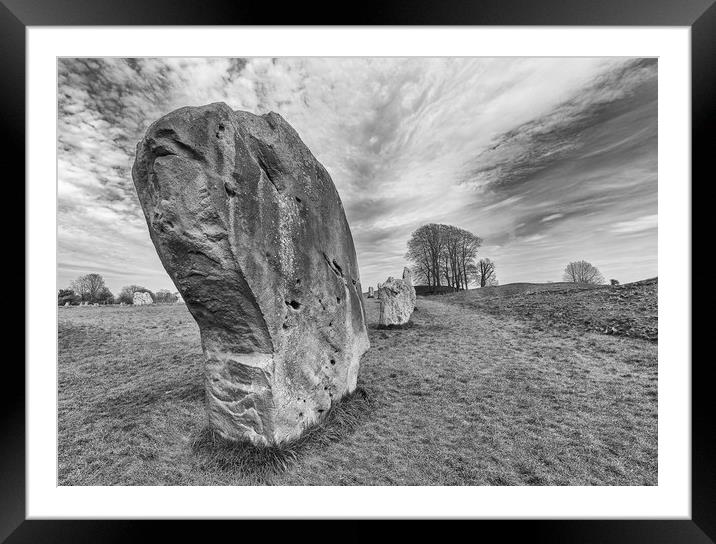 Monoliths from the large prehistoric stone circle  Framed Mounted Print by Mark Godden