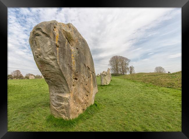 Monoliths from the large prehistoric stone circle  Framed Print by Mark Godden