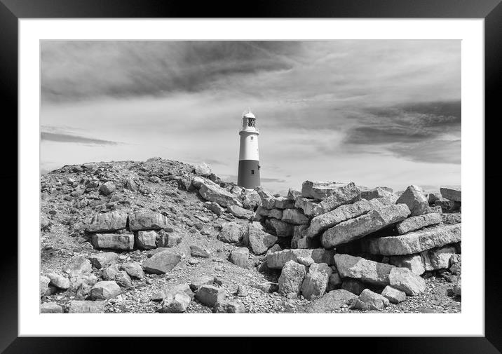 The lighthouse at Portland Bill on Dorset's Jurass Framed Mounted Print by Mark Godden