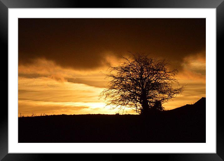  Sunset over Littleborough Framed Mounted Print by David Brotherton