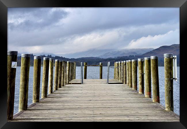  Jetty on Lake Windemere Framed Print by David Brotherton