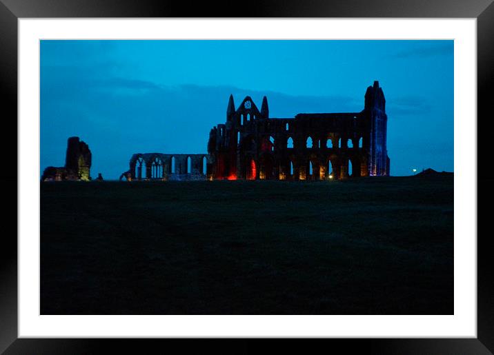  Whitby Abbey at Night Framed Mounted Print by David Brotherton