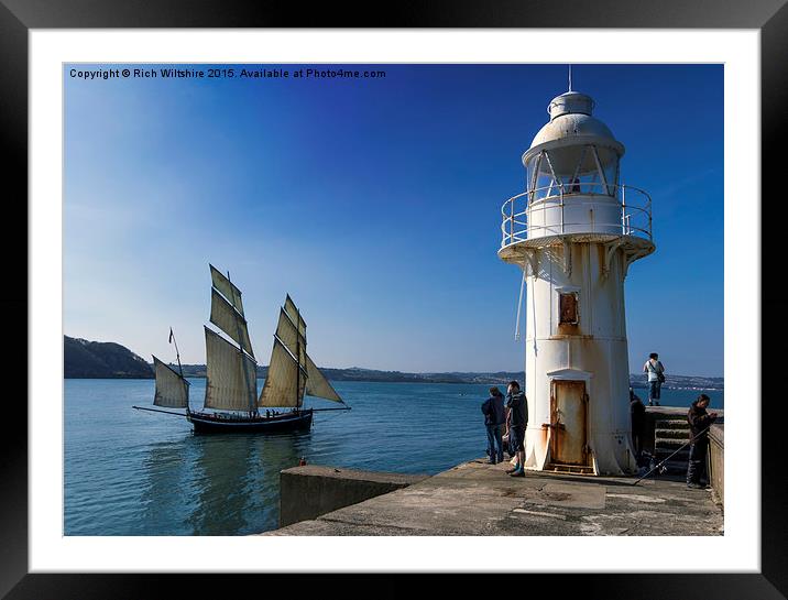  Ship Sailing Out Of Brixham Habour Framed Mounted Print by Rich Wiltshire