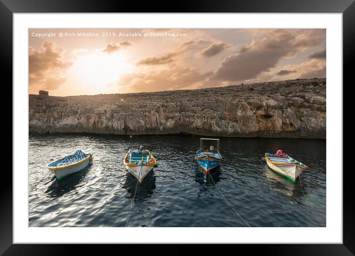 Boats - Malta Framed Mounted Print by Rich Wiltshire