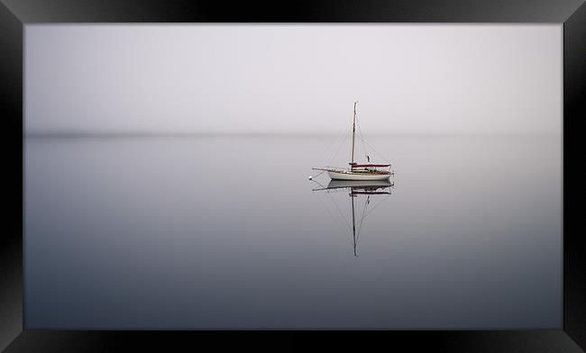  Loch Linnhe, Boat in mist Framed Print by Scott Robertson