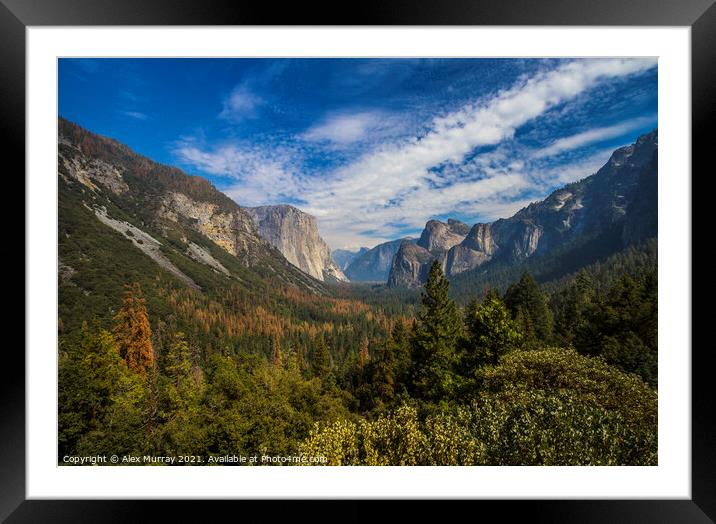 Yosemite Valley Tunnel View Framed Mounted Print by Alex Murray