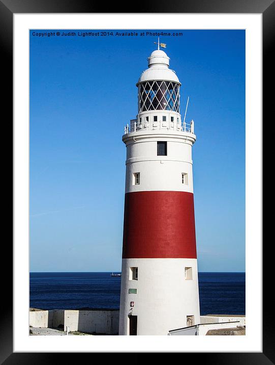 Europa Point Lighthouse Gibraltar  Framed Mounted Print by Judith Lightfoot