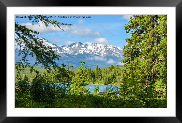 Picturesque Pyramid Lake Canada Framed Mounted Print by Judith Lightfoot