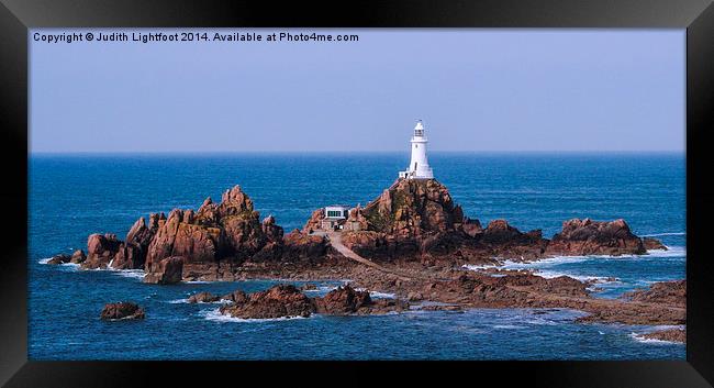 Corbière Lighthouse Jersey Framed Print by Judith Lightfoot