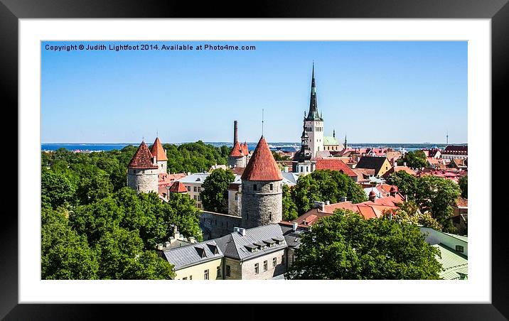 Skyline of Tallinn Estonia  Framed Mounted Print by Judith Lightfoot