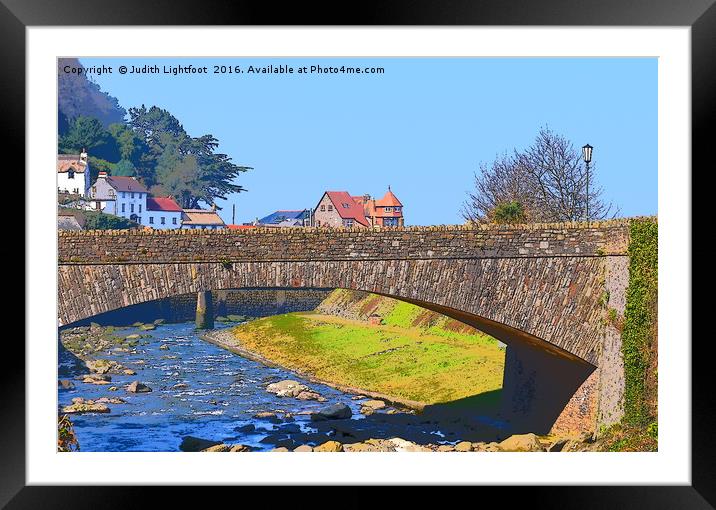 DELIGHTFUL LYNMOUTH VILLAGE Framed Mounted Print by Judith Lightfoot