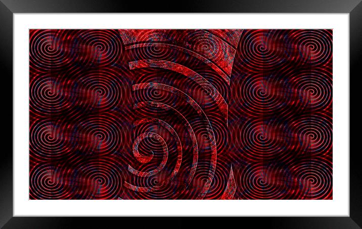 Redgray Spirals Extending Framed Mounted Print by Florin Birjoveanu