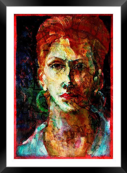 Placid Face Painting & Texture Framed Mounted Print by Florin Birjoveanu