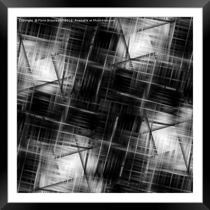 Dimensions Large Black And White Framed Mounted Print by Florin Birjoveanu