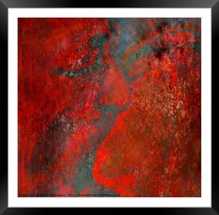 Dark Red Kiss Framed Mounted Print by Florin Birjoveanu