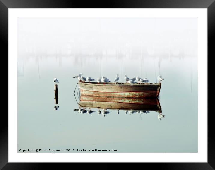 RESTING ON A BOAT  Framed Mounted Print by Florin Birjoveanu