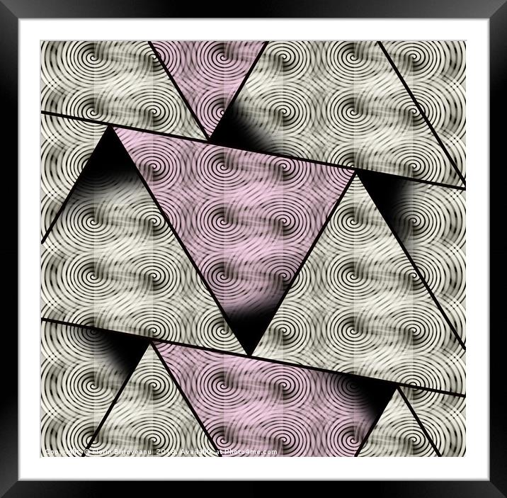 Carbon Triangles Framed Mounted Print by Florin Birjoveanu