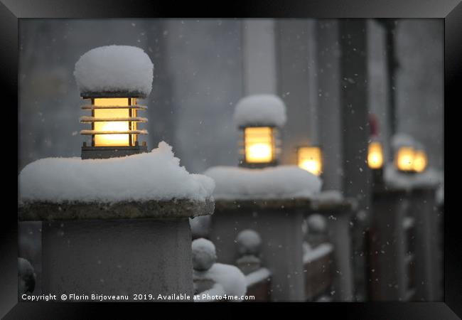 Yellow Lights Framed Print by Florin Birjoveanu