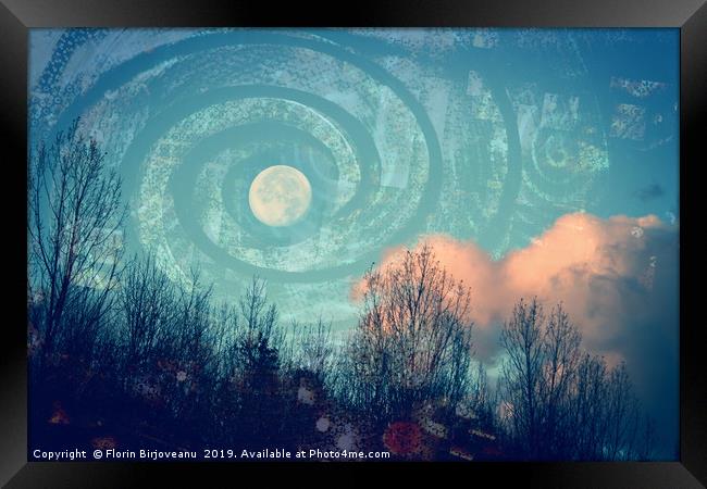 Moon Swirled Framed Print by Florin Birjoveanu