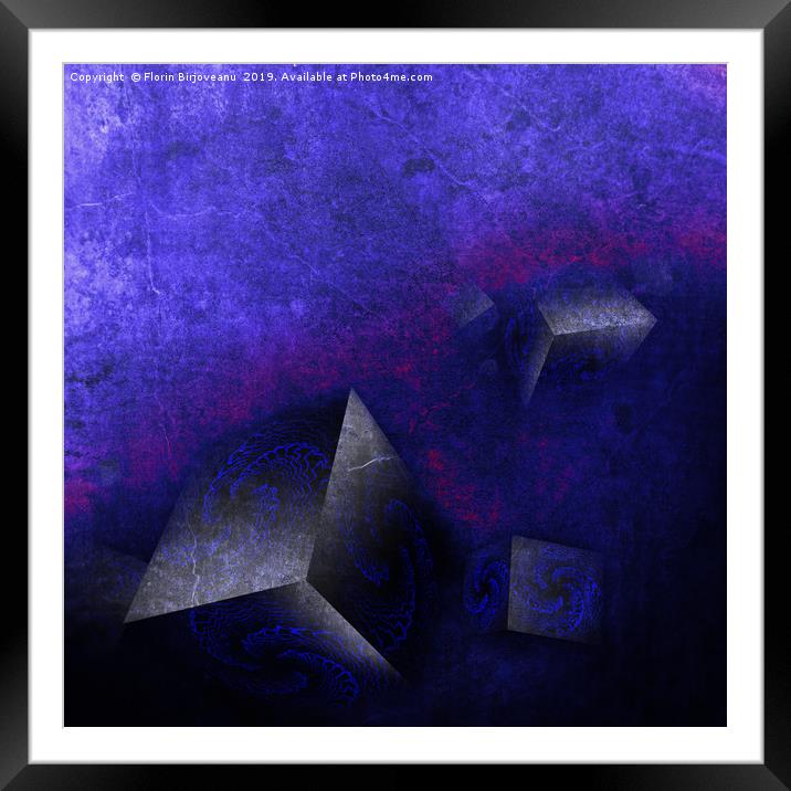 CHAOTIC BLUE  Framed Mounted Print by Florin Birjoveanu