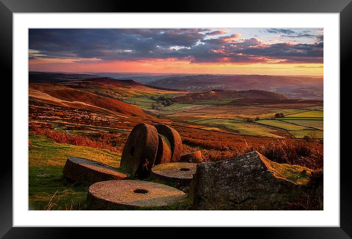  Sunset Colours over the Millstones Framed Mounted Print by John Cropper