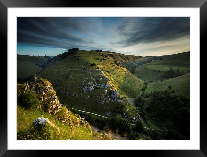  Wolfescote Dale early morning Framed Mounted Print by John Cropper
