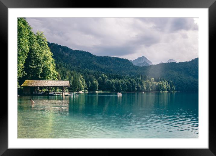 Alpsee Summer Mountain Lake Framed Mounted Print by Patrycja Polechonska