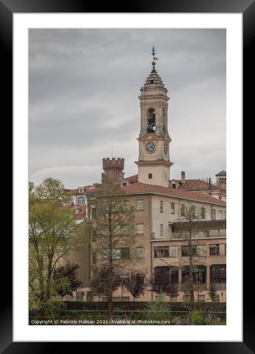 Clock Tower of Ivrea Italy  Framed Mounted Print by Fabrizio Malisan