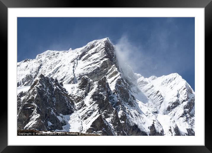 Wind Blowing Snow Cervinia Wildlife Aosta Valley Italy @FabrizioMalisan Photography-6006 Framed Mounted Print by Fabrizio Malisan