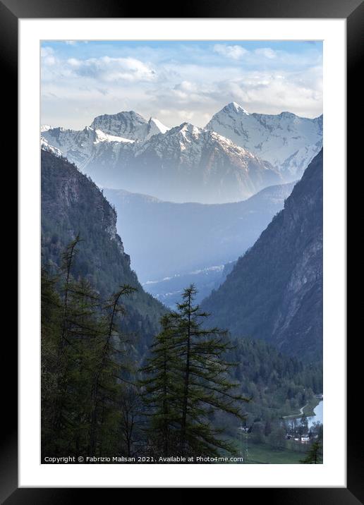 Sunset down the Valtournenche valley Cervinia Aosta Valley Italy  Framed Mounted Print by Fabrizio Malisan
